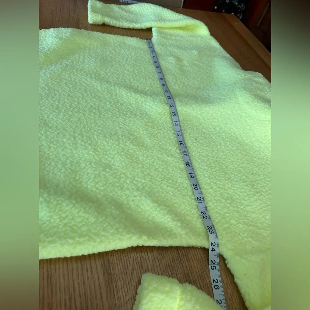 Aerie NWT Cloud Sherpa Oversized pullover tennis ball green sz medium 24” p2p - Image 8
