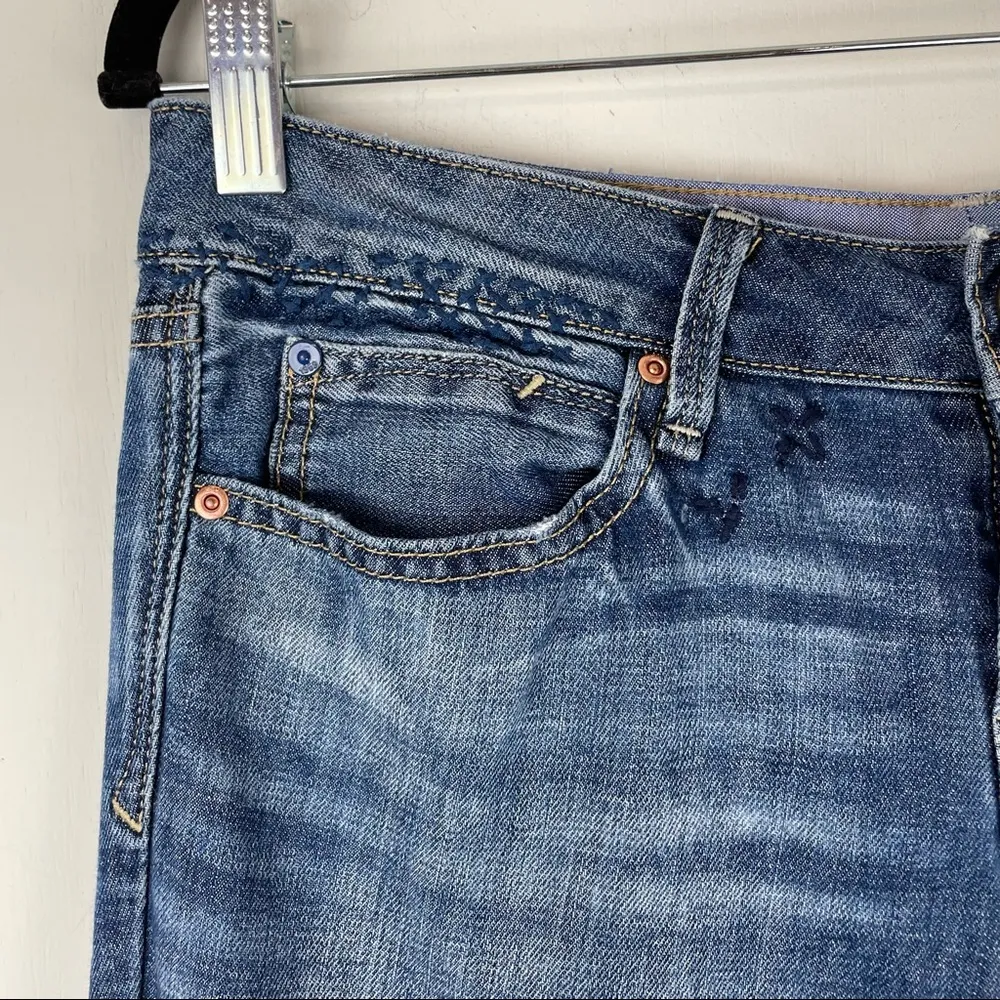 GAP Real Straight Leg Jeans Floral Embroidered Sz 6 Petite Boho - Image 6