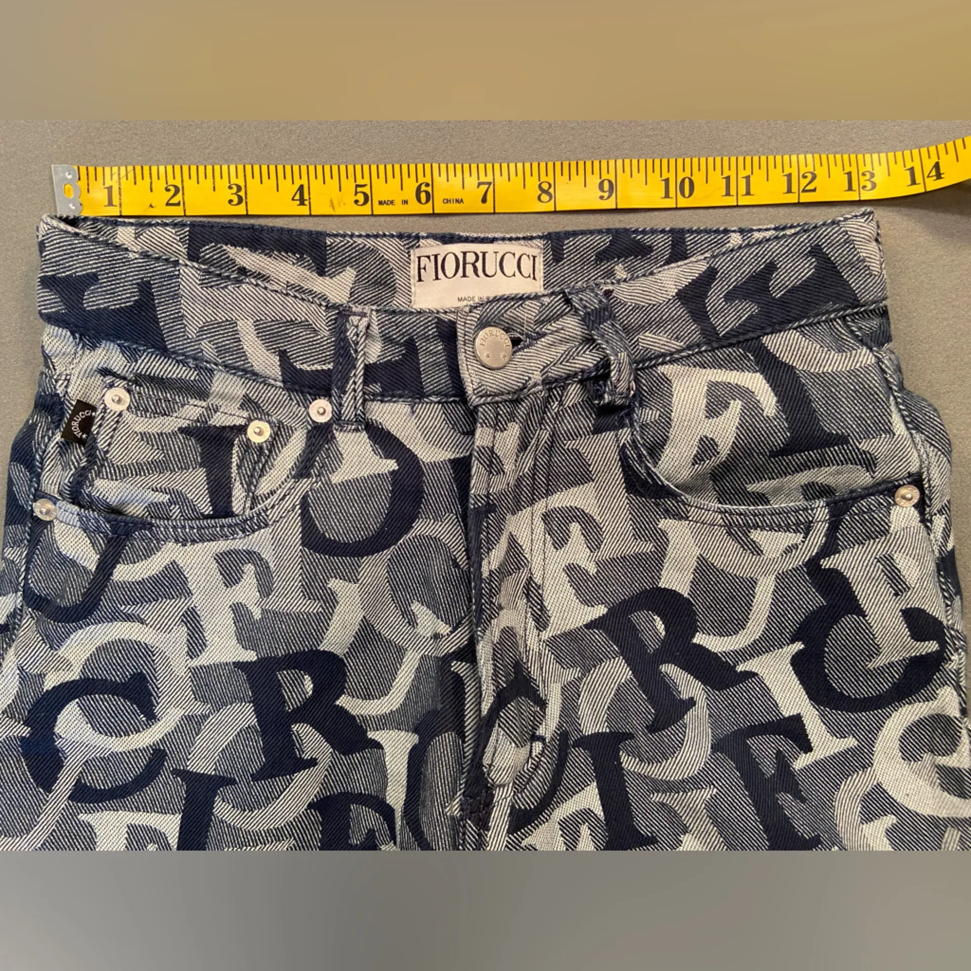 Fiorucci, Logo Letter‎ Pants, Jacquard Tara, size 26 - Image 8