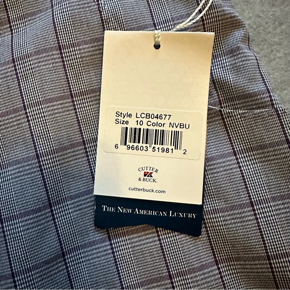 NWT Cutter & Buck gray purple plaid golf skort size 10 - Image 2