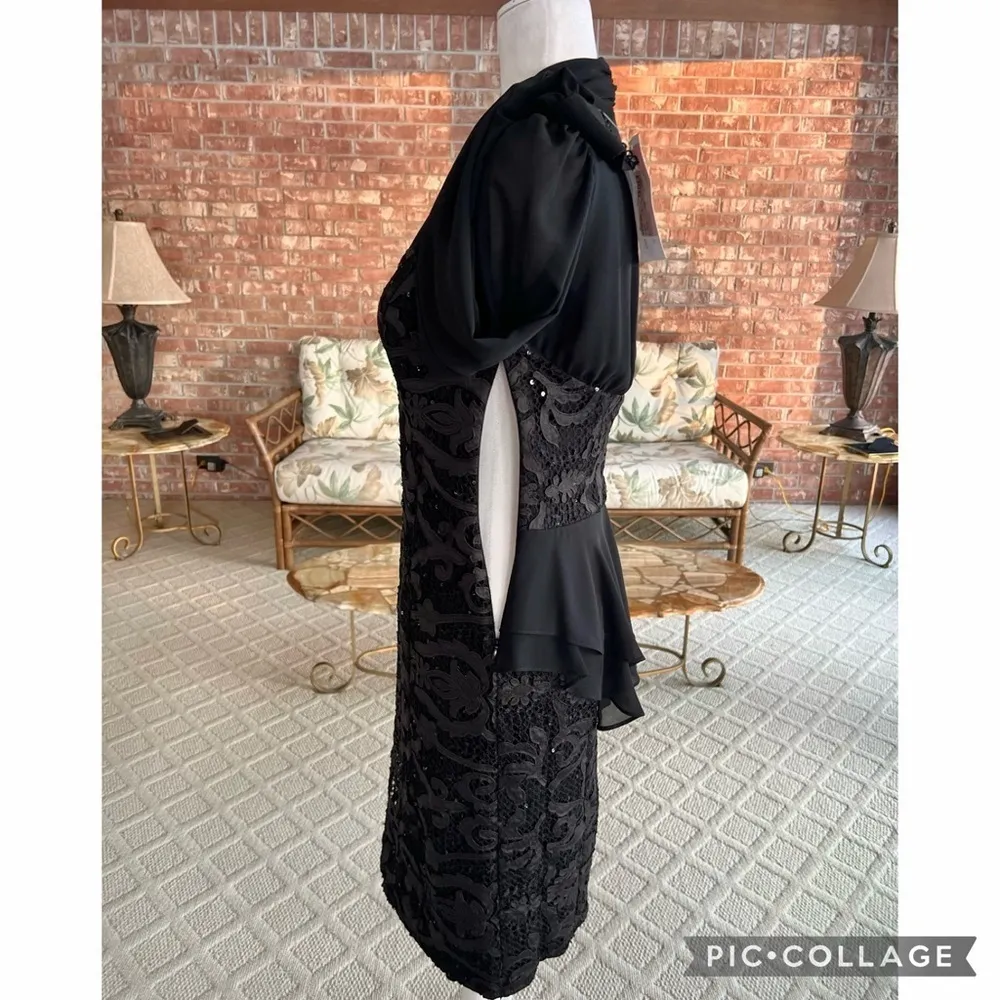 Stephen’s Dress Black Sequin Lace Embroidered Peplum NWT 8 (juniors) / Ladies 4 Size undefined - Image 14