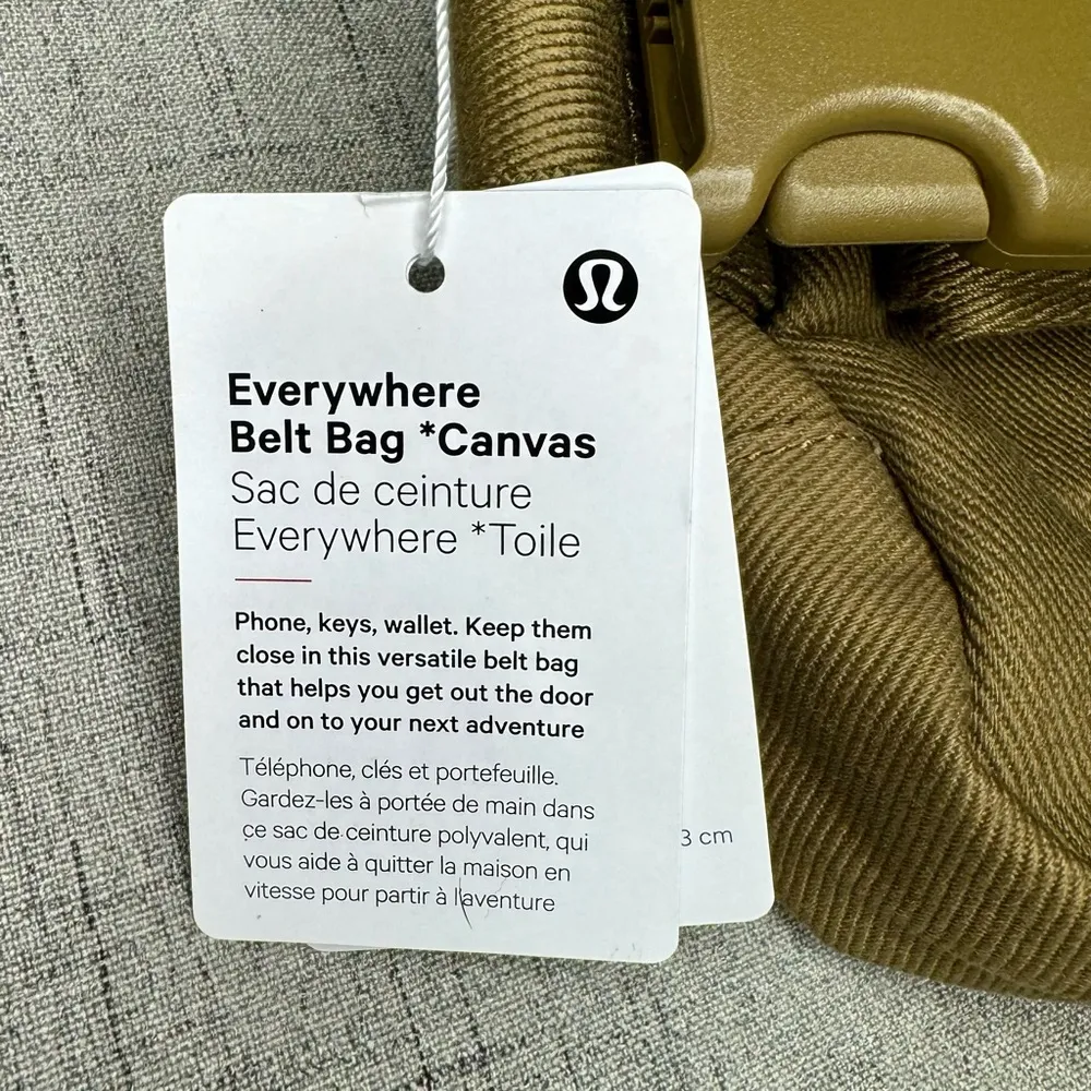Lululemon Everywhere Belt Bag Crossbody Bag Canvas Artifact Brown NWT - Image 8