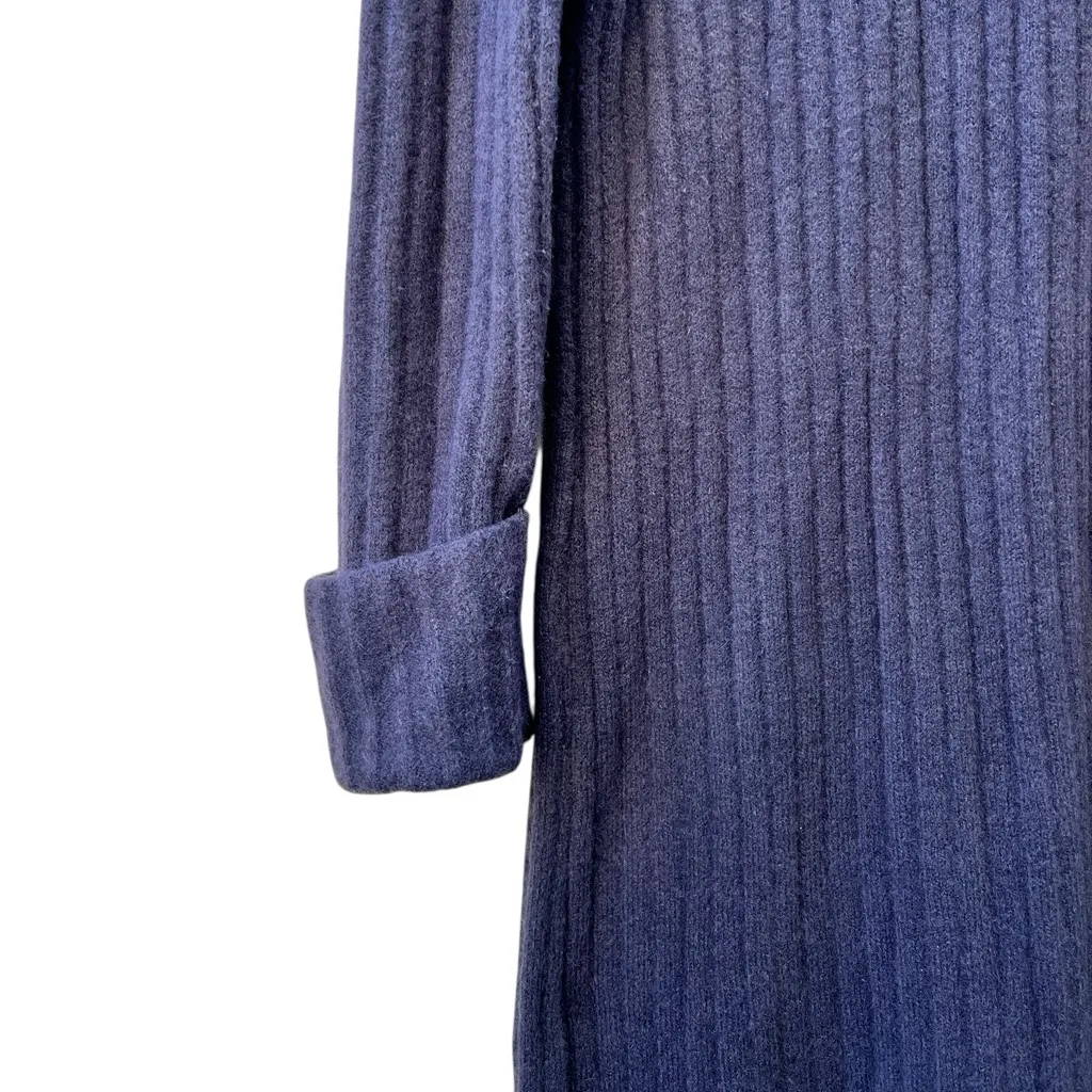 Zara Women's Dark Gray‎ Ribbed Midi Sheath Dress Long Sleeves Turtleneck Small - Image 5