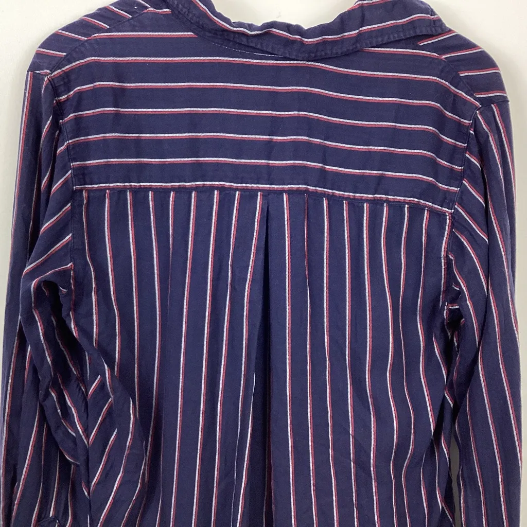 Grayson The Hero Navy Striped Button Down Shirt Size Small Blue - Image 6