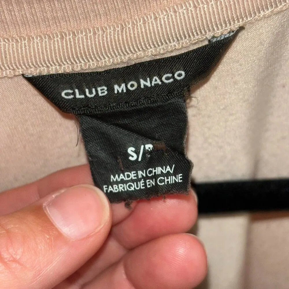 Club Monaco Regan Tee Faux Leather Sleeves - Image 4