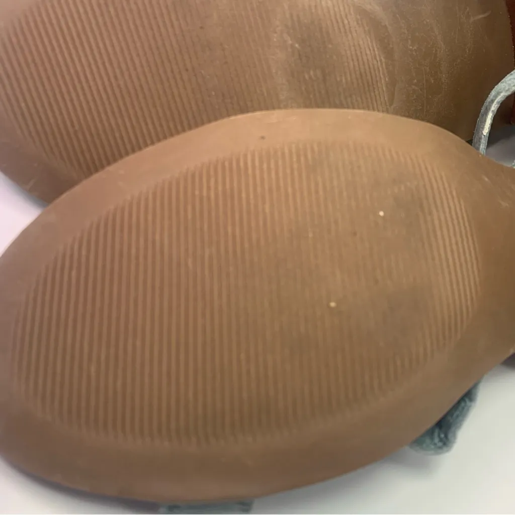 Steve‎ Madden Sandals Raymee Strappy Slingback Light Blue Leather Heels size 9.5 - Image 10