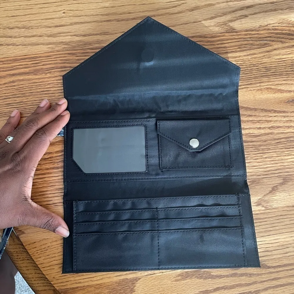 Aqua Blue Croc Embossed Envelope Purse Wallet - Image 6