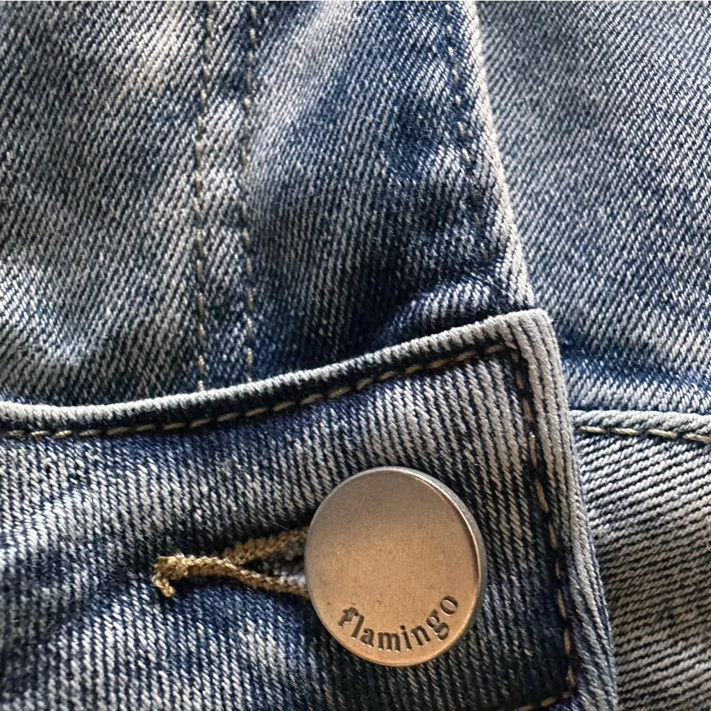 Flamingo Gray Cargo Jeans Womens Medium Straight Leg Utility Pockets - Image 7