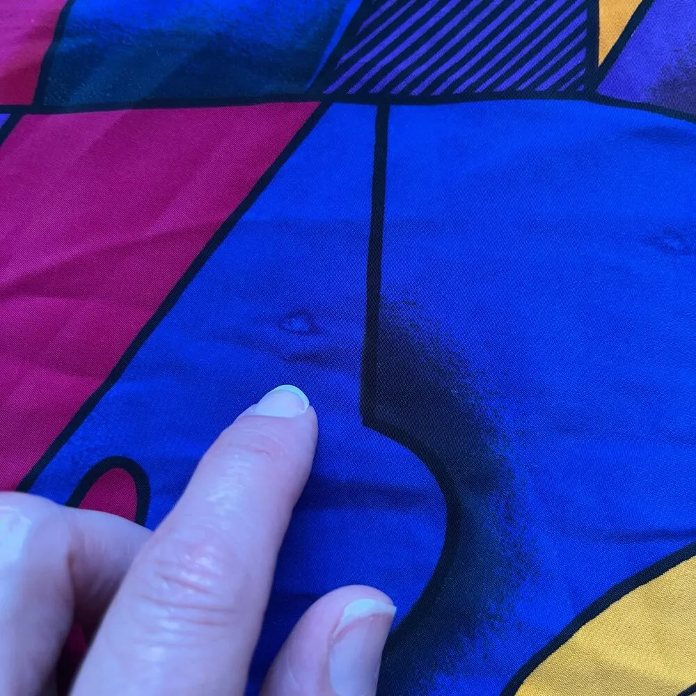 Women's Vintage Picasso Colorful Art To Wear Square Scarf 100% Silk - Image 6