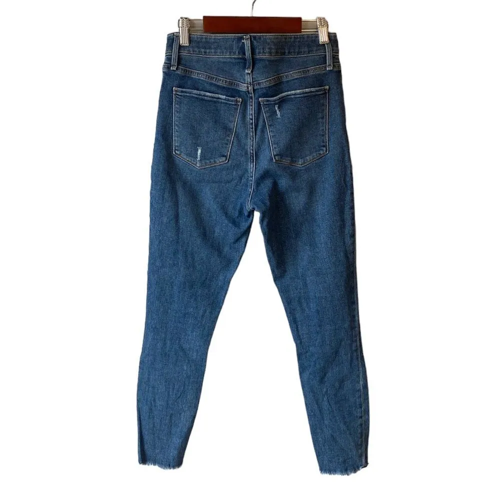 Abercrombie & Fitch Button Fly High Rise Super Skinny Raw Chewed Hem Ankle Jeans - Image 3