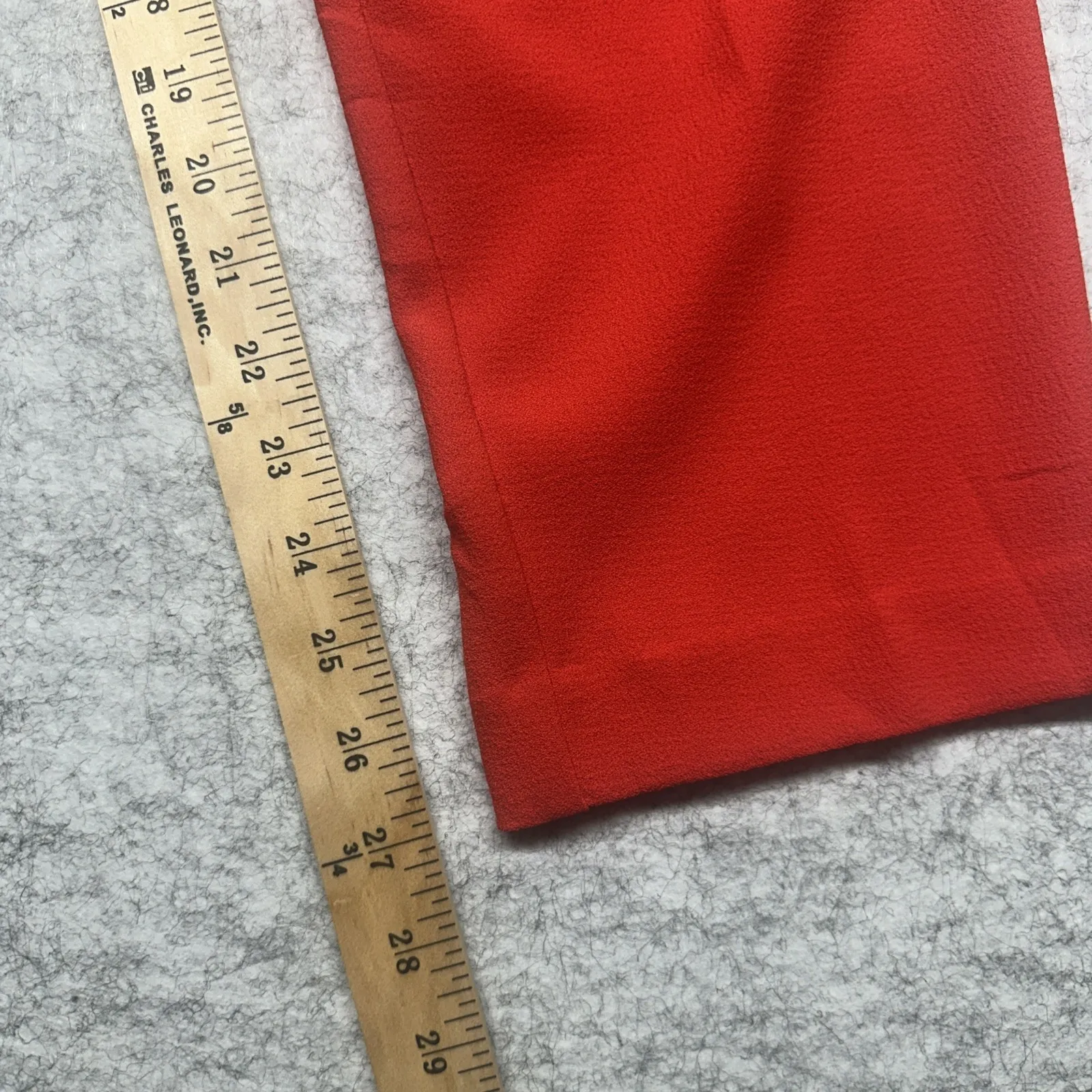 7th Avenue New York And Company Women's Pant 14 Red W/Belt Straight Leg Polyster - Image 4