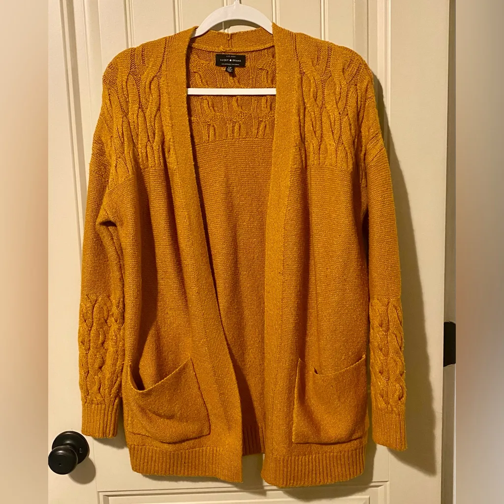 Lucky Brand Venice Mustard Yellow Cardigan Wrap Sweater - Image 6