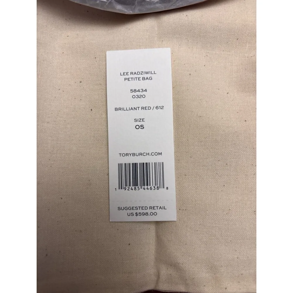 Tory Burch Lee Radziwill Petite Croc Embossed Leather Crossbody Brilliant Red - Image 5
