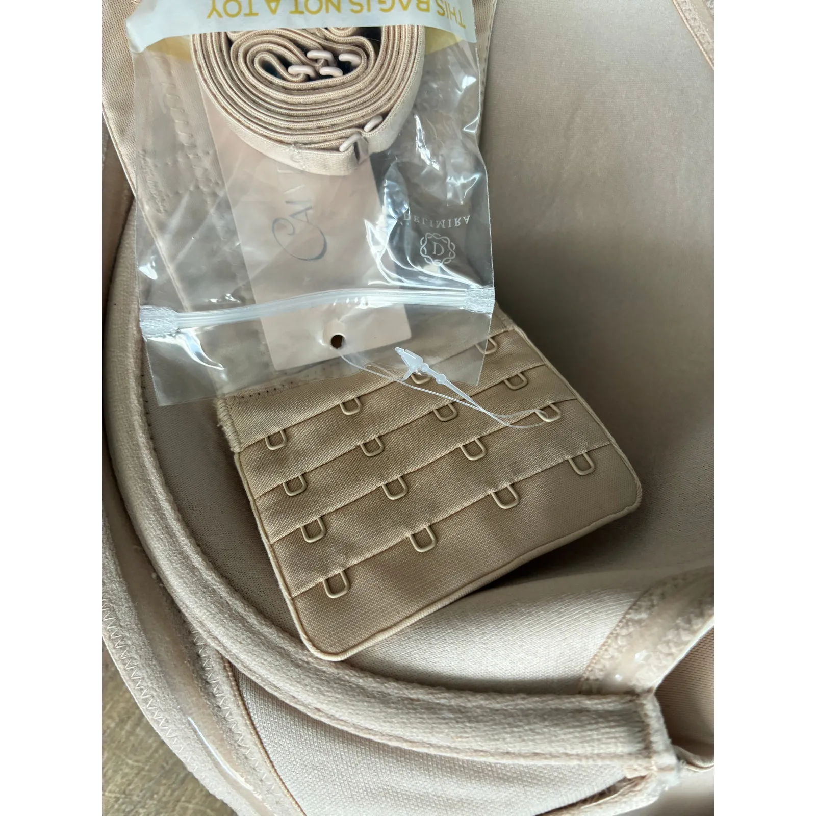 Delimira Bra Strapless Multiway New 38E Beige Tan Size undefined - Image 7