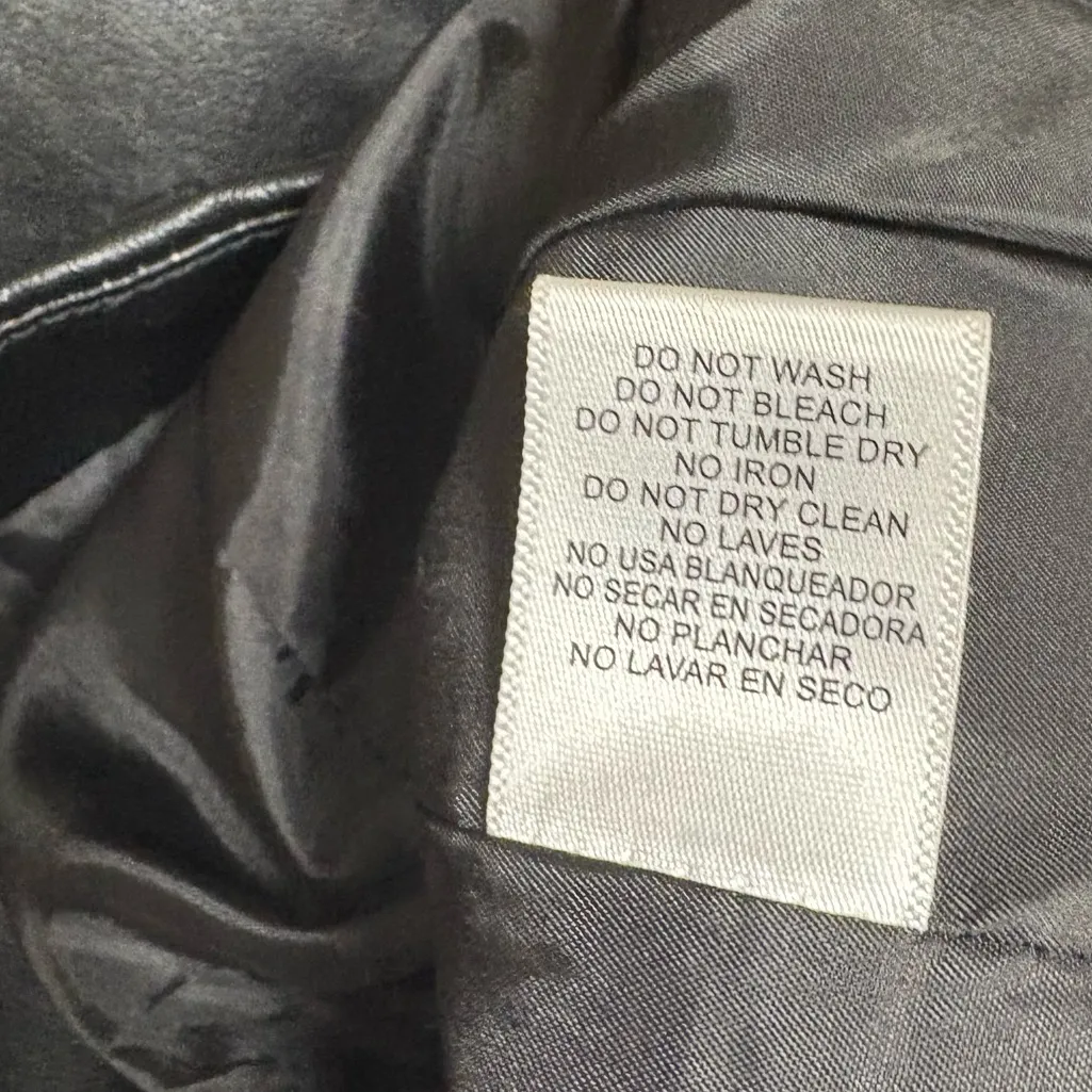 Love‎ Tree Black Faux Leather Jacket Size Medium - Image 8