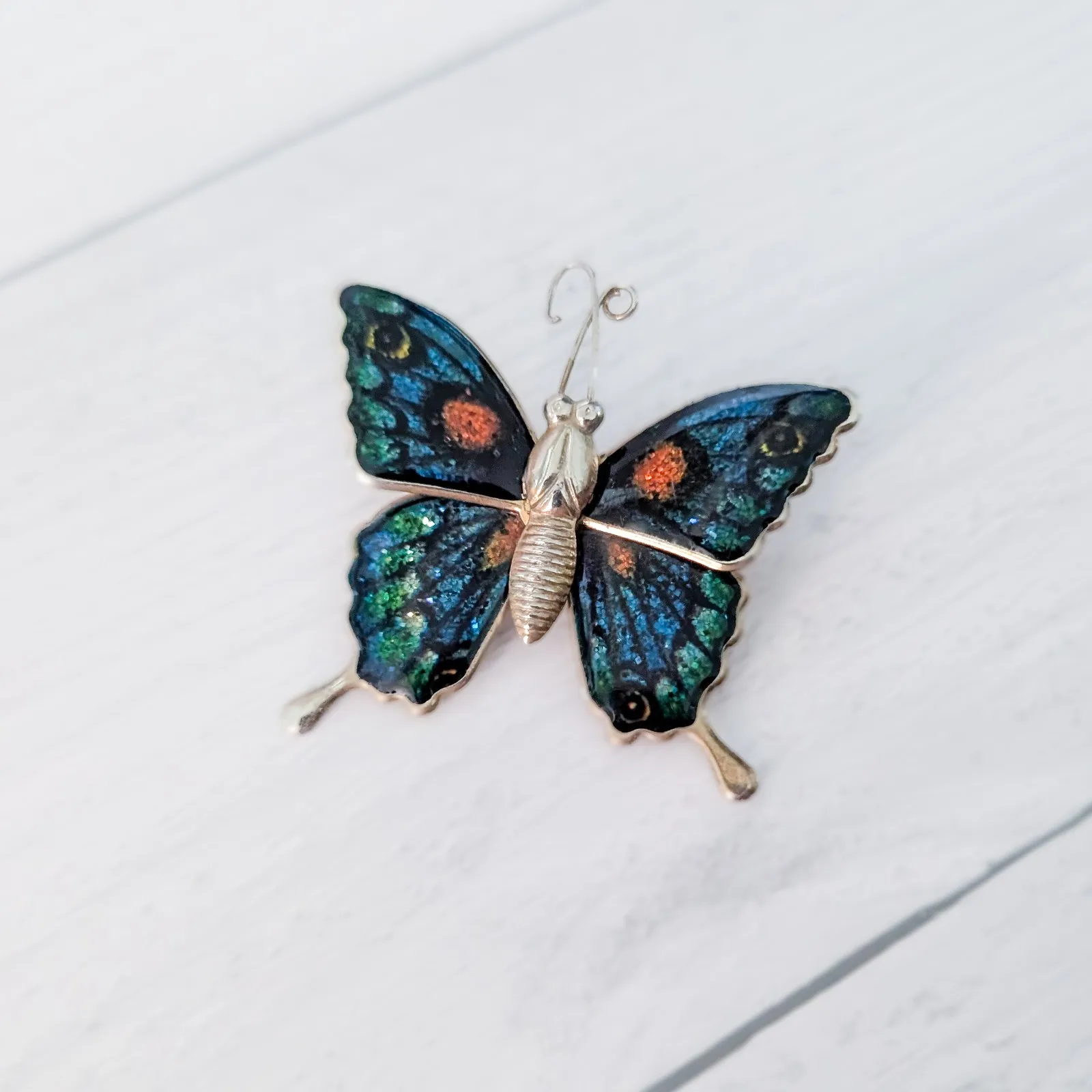 Vintage Brooch / Vintage Pin Blue Butterfly 1.5" 1970's Enamel - Image 10