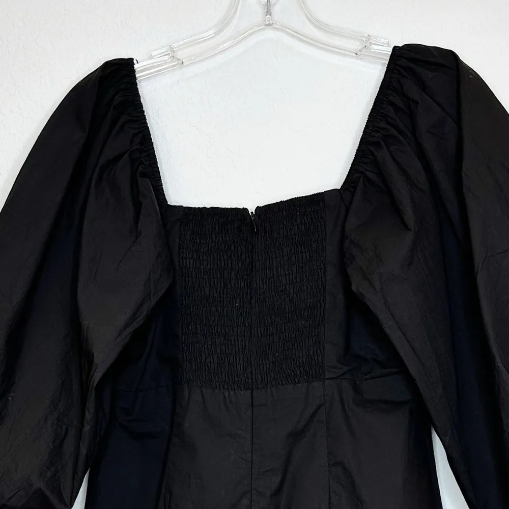 Tuckernuck Pomander Place Square Neck Chloe Mini Dress Black Puff Sleeves Small - Image 11