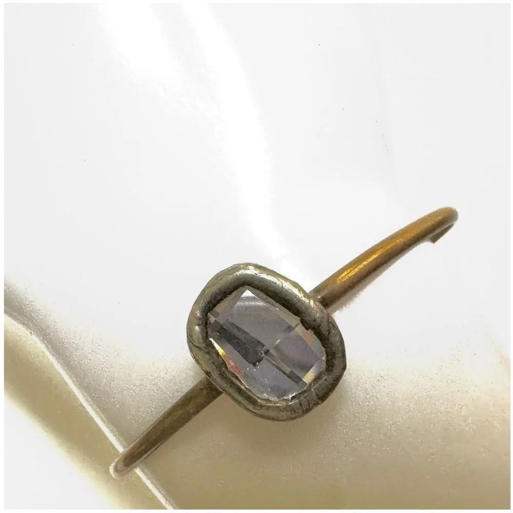 WHM rhinestone silver brass open cuff bracelet - Image 11