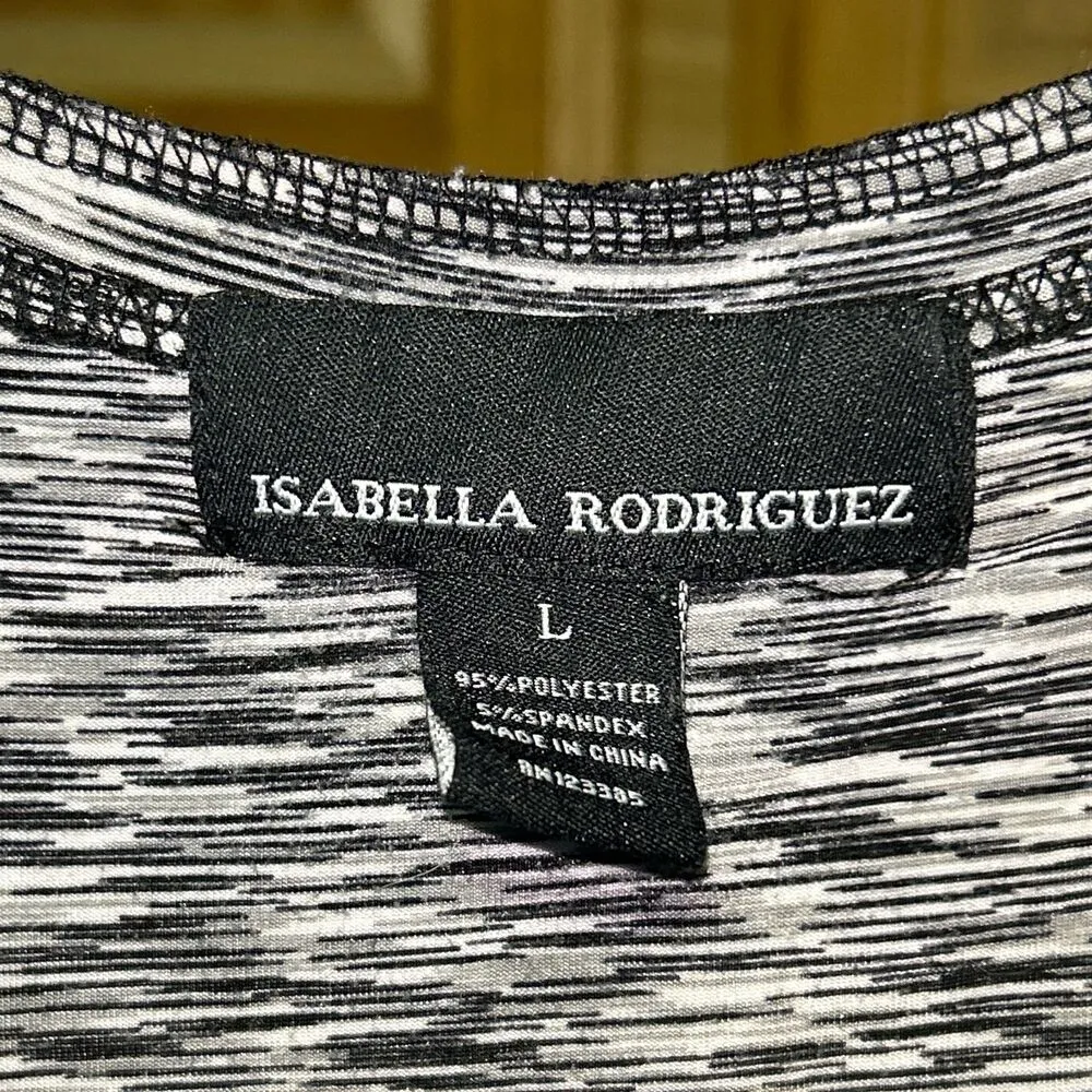 Isabella Rodriguez Black and White Striped Tank Dress - Size Large - Image 3