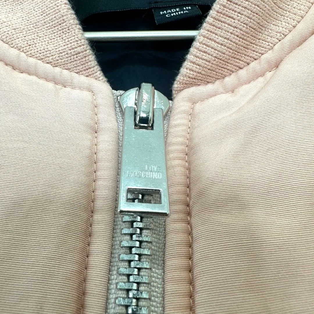 Love Moschino Pink Bomber Jacket with Heart Patch Size 4 - Image 8