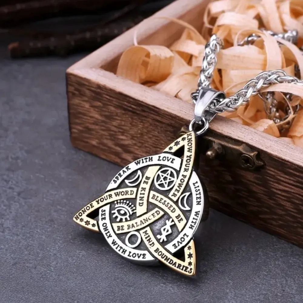 Celtic Trifecta Positivity Two Tone Necklace NWT Gold - Image 7