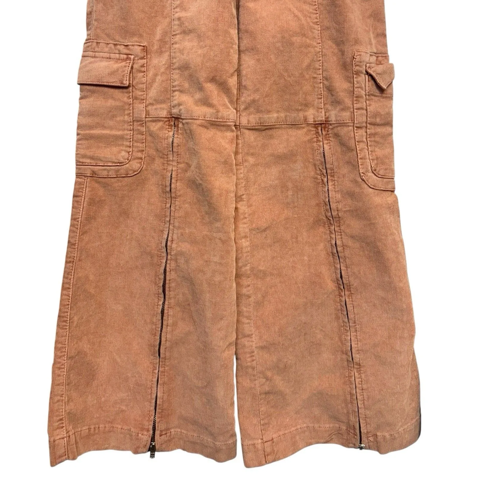 BDG Corduroy Zip Coverall Wide Leg Jumpsuit Size S Pink Utility Cargo 70s Retro - Image 6