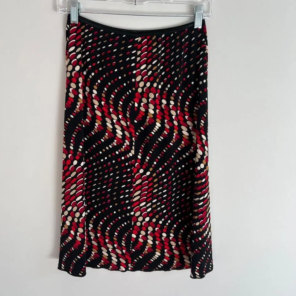 VINTAGE‎ BLACK AND RED WRAPPER POLKA DOT MIDI SKIRT - Image 5