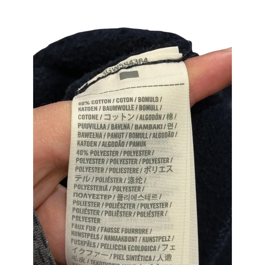 VTG Gilly Hicks Sydney Women's Medium Navy Henley Fur Hoodie Winter Jacket Y2K Size undefined - Image 6