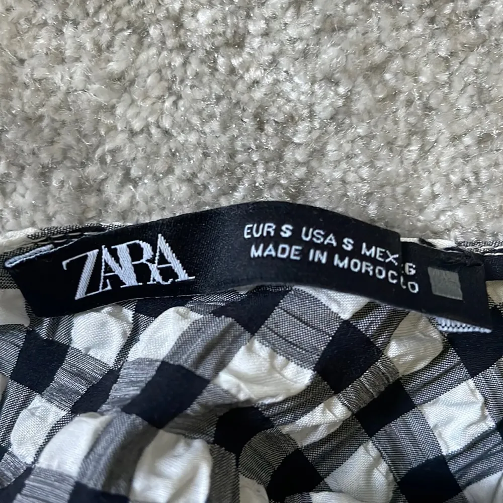 Zara | Black and White Gingham Tiered Mini Dress - Image 7