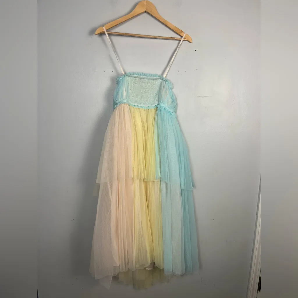 New Anthropologie Pernille Rosenkilde Strapless Tiered Tulle Dress size XL - Image 5