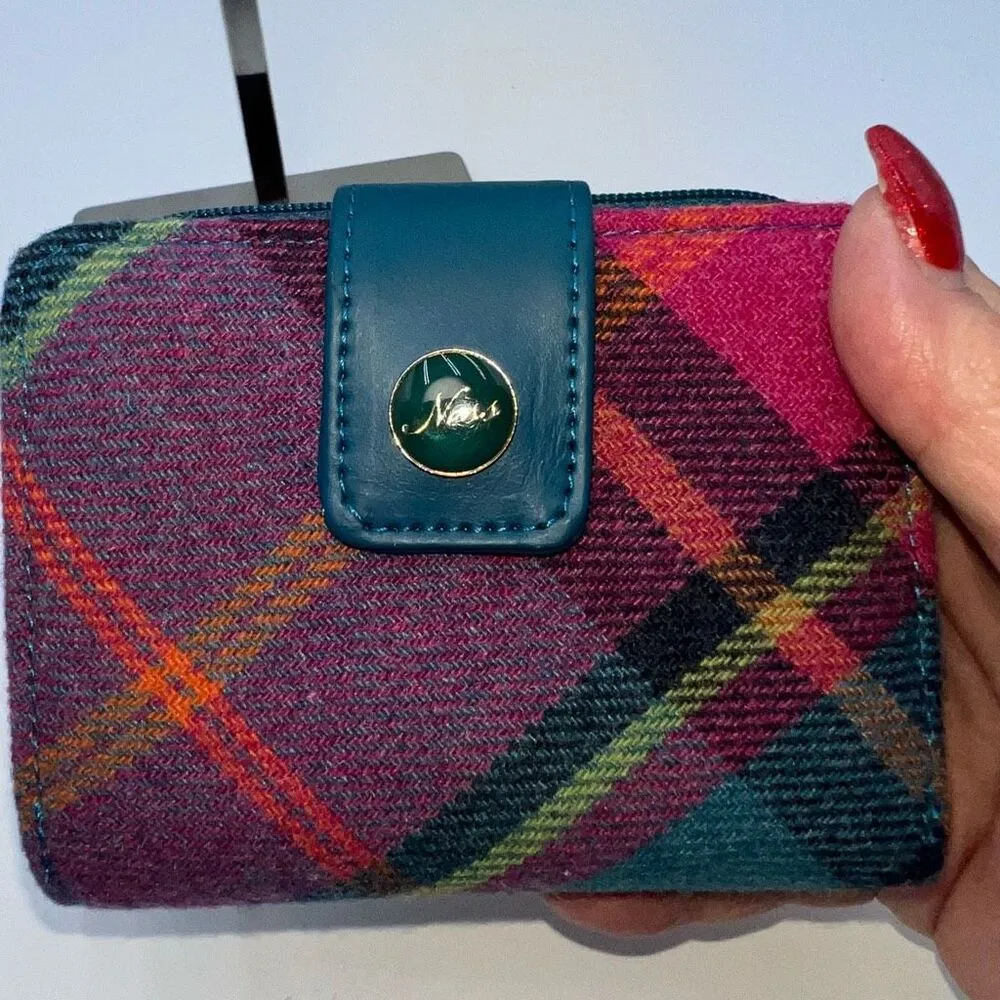 Ness Wool and Leather Tartan Made in Scotland Wallet **SEE PICS AND DESCRIPTIONS Purple - Image 2