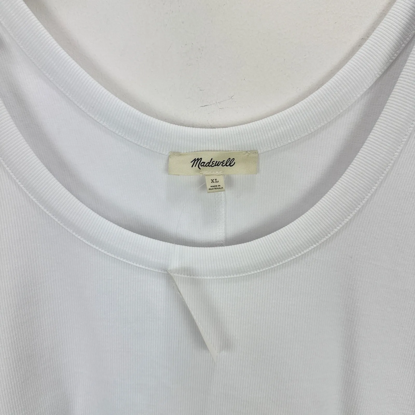 Madewell Regenerative Cotton Ribbed Scoopneck Tank Top Womens White XL NWT - Image 8
