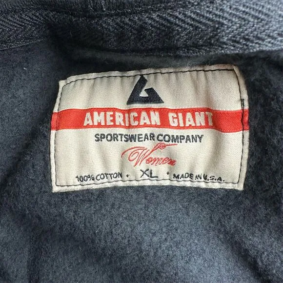 NWOT American Giant Women's Classic Full Zip Hoodie Black Size XL Casual Cozy - Image 7