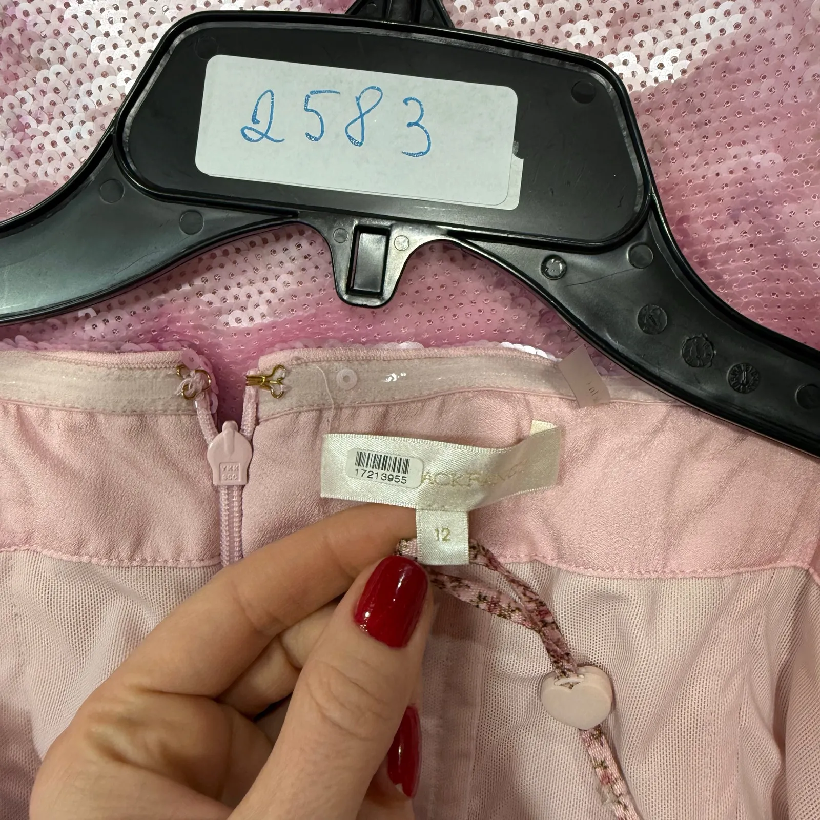 LoveShackFancy Stasia Sequin pink 
Midi Dress Size 12 - Image 3