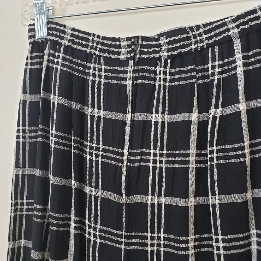 Vintage Skirt Set Double Breasted Top & Straight Skirt Black & White Plaid 12P - Image 9