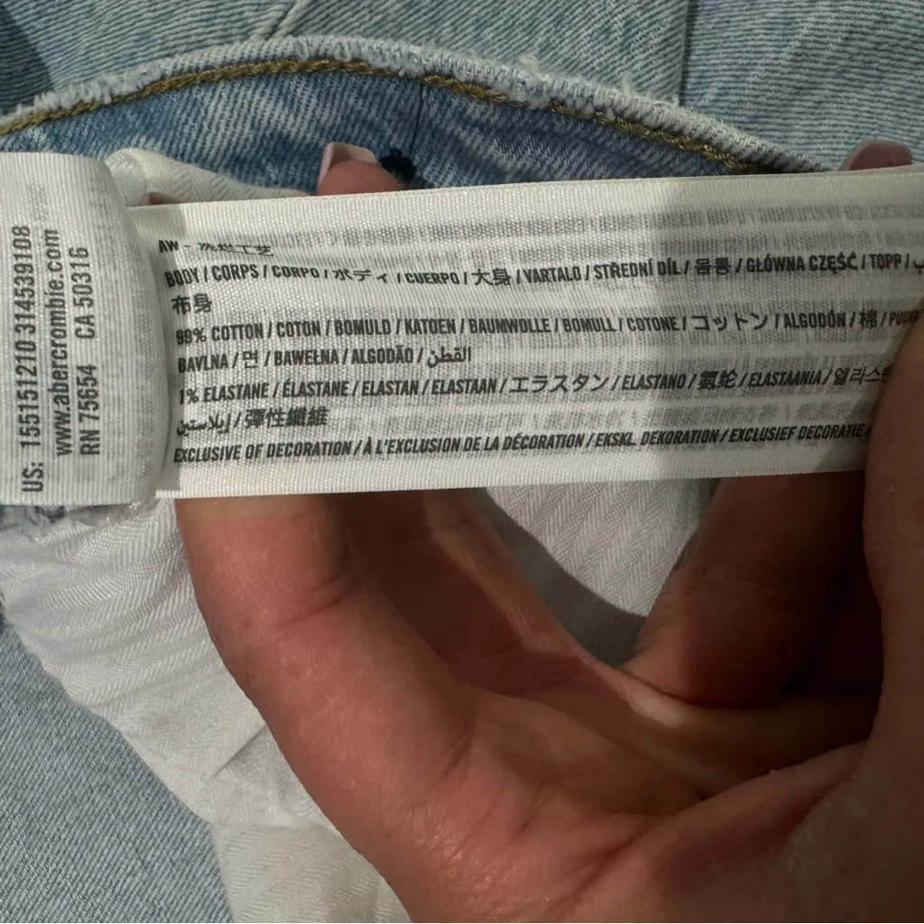 Abercrombie & Fitch Curve Love Ultra High Rise‎ 90s Straight Jean Size 24 Long - Image 4