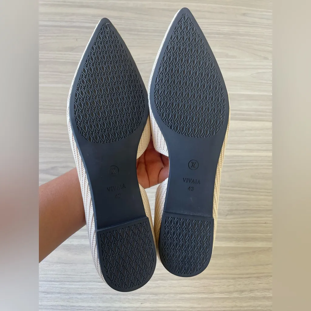 VIVAIA Women's Elegant Cream Flats Size 12.5 - Image 5