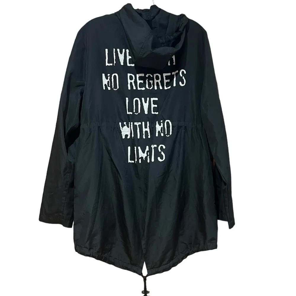 Primark Black Lightweight Hooded Parka Jacket Women's Medium - Image 5