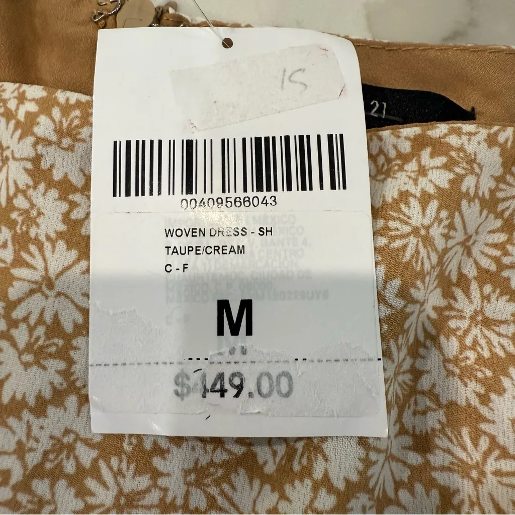 Forever 21 NWT Floral SquareNeck PuffSleeve Cottage TieBack Dress Womens Medium - Image 7