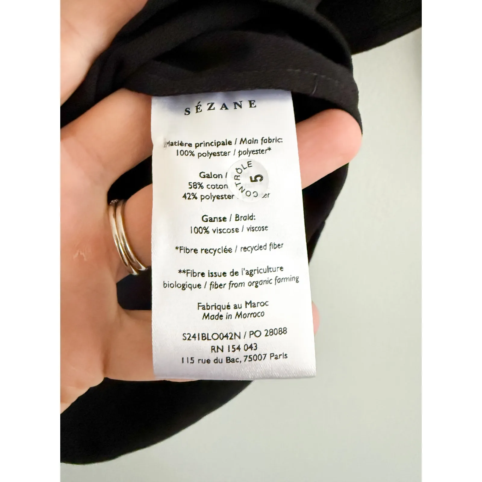 Sézane | Sylla Black Lace Trim Blouse | Sz XS - Image 7