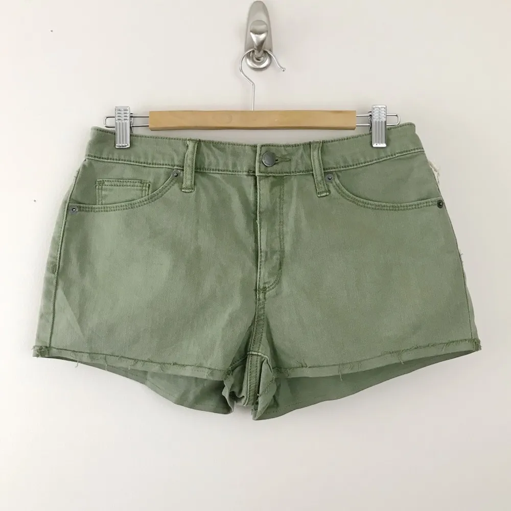 Universal Thread High Rise Shortie Shorts Jean denim army olive green stretch 8 - Image 54