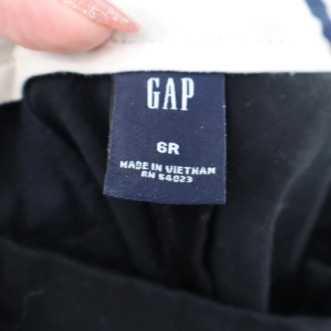 GAP Black Wide Leg Trousers Dress Pants Size 6R Cuffed - Image 3