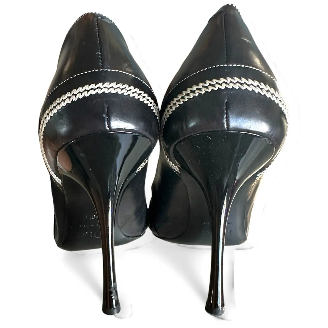 Vintage Christian Dior Women's Black suede & Leather Classic pumps size 39.5 - Image 10