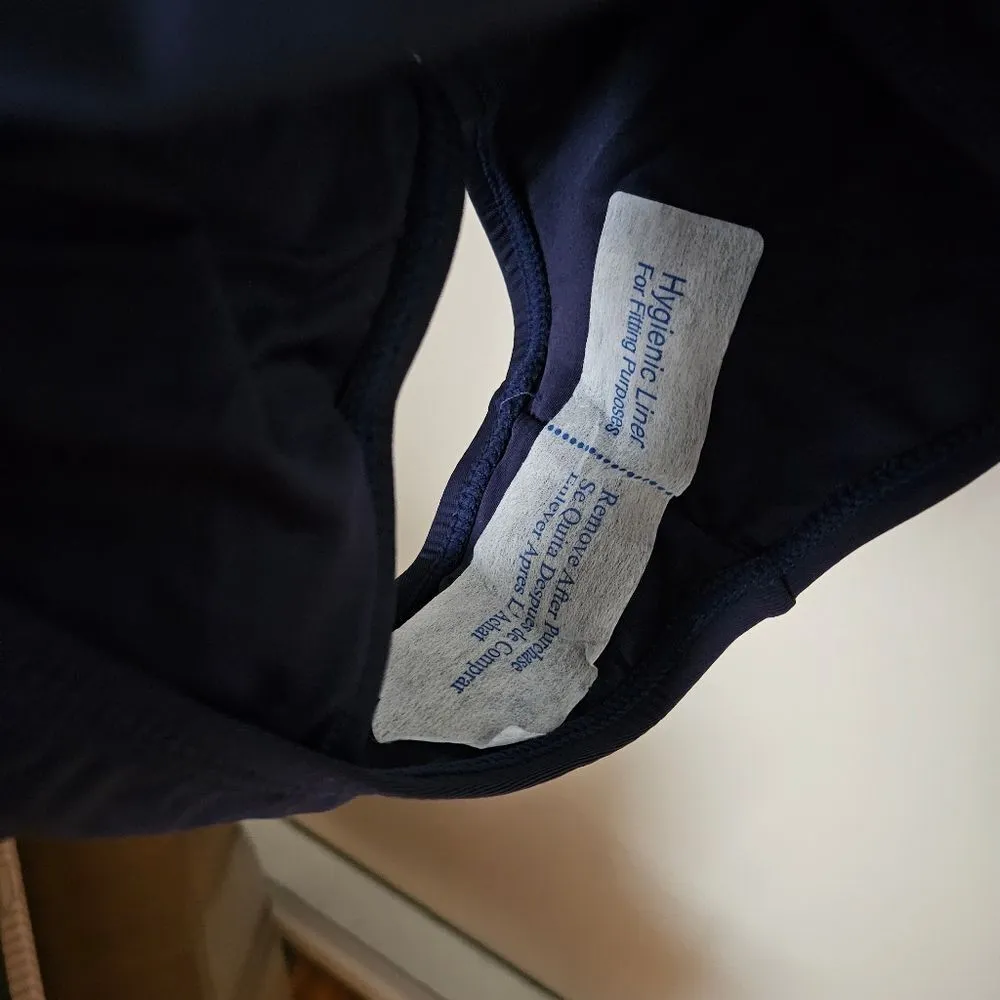 Andie Swim One Piece Bathing Suit LT Paloma Navy Tall Tie Back Neutral Vacation - Image 12