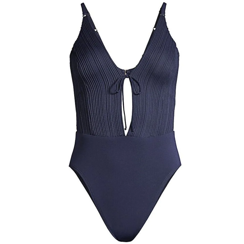 New. Robin Piccone navy one piece. Size 8. Retails $168 - Image 10