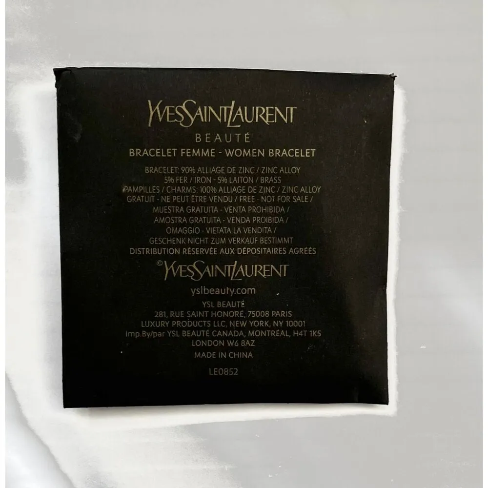NWT Yves Saint Laurent Beaute Gold Charm Bracelet YSL VIP Gift  With Purchase - Image 2