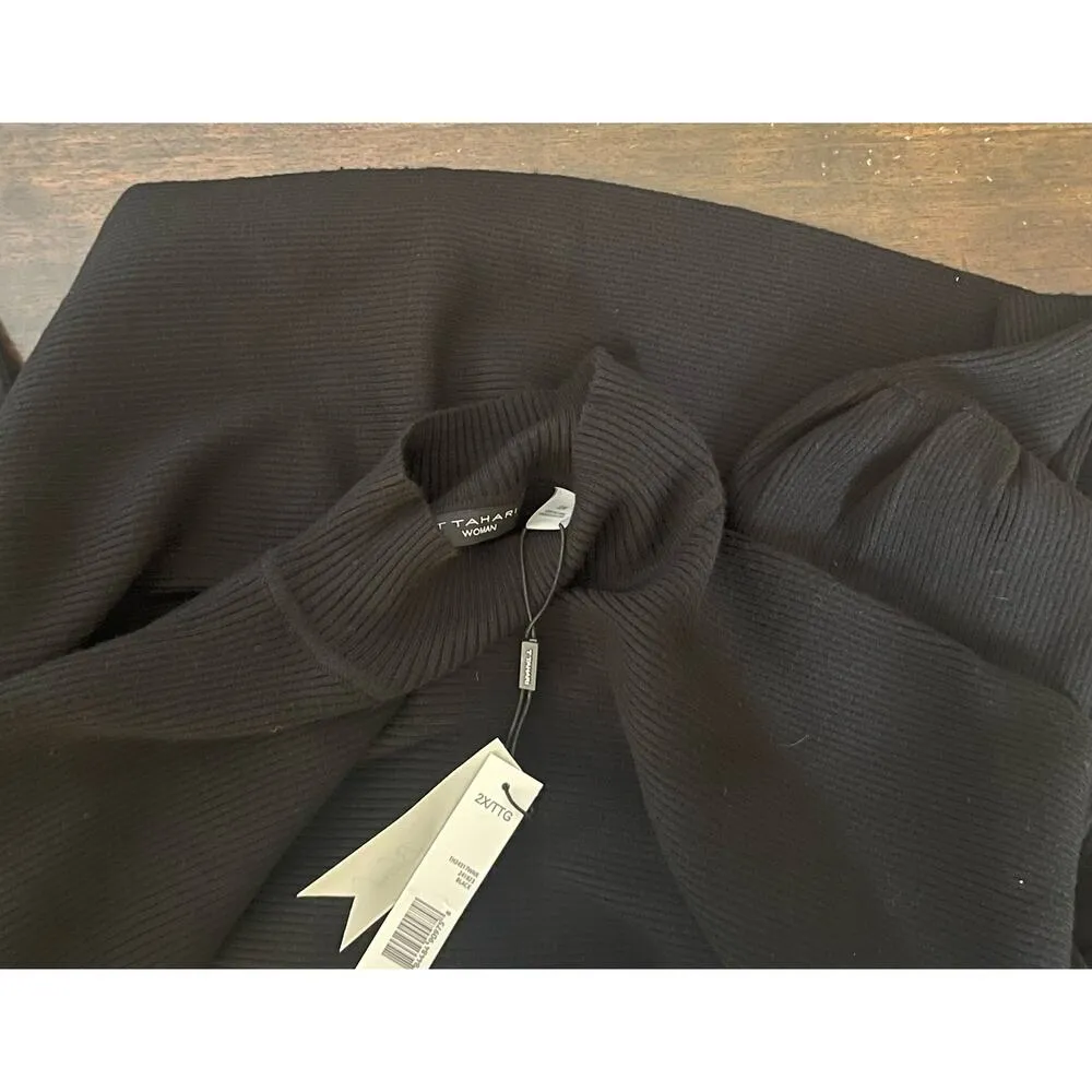 T Tahari Black Mock-neck, Balloon Sleeve Sweater Size 2X NWT - Image 4