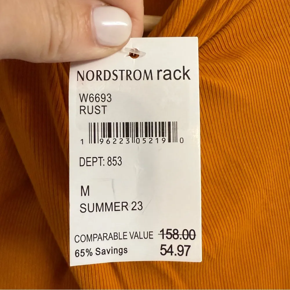 WALTER BAKER Kenzie Twist Neck Long Sleeve Top In Rust Size M - Image 4