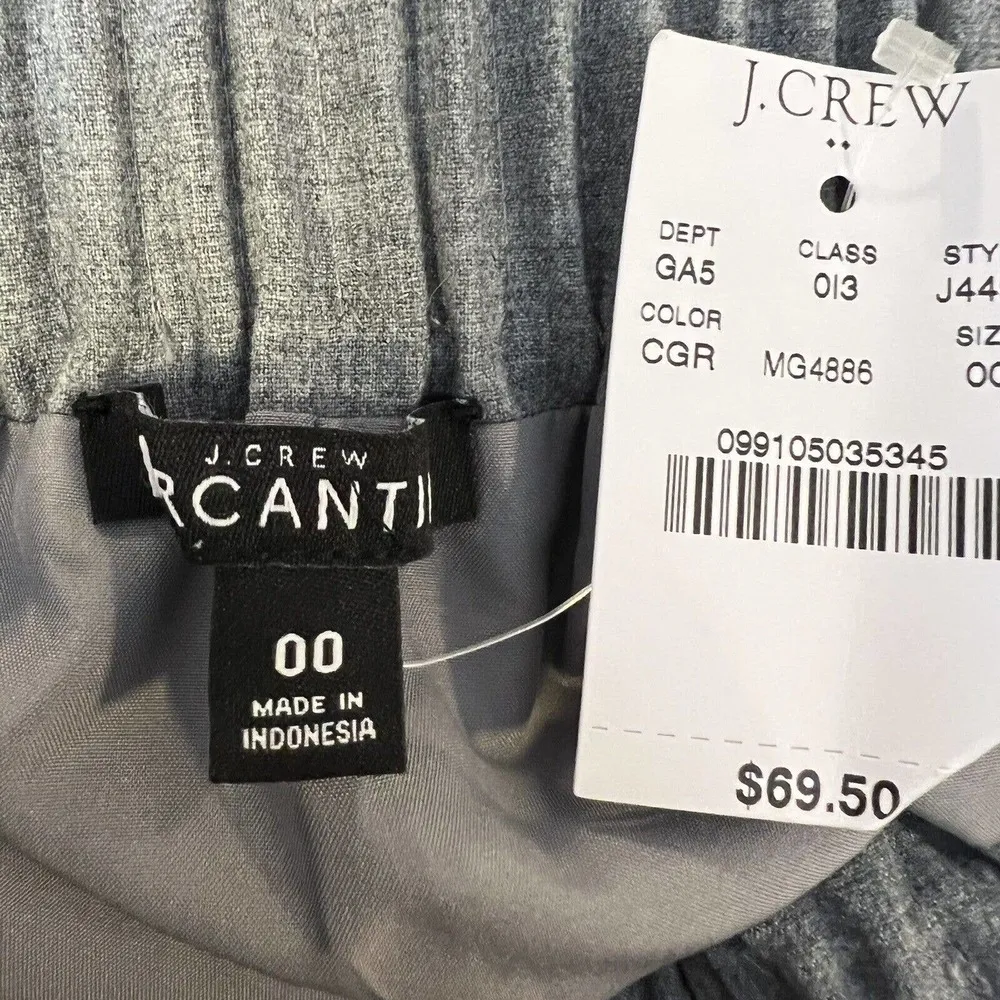 J Crew Mercantile Elastic Waist Skirt Grey Size 00 New - Image 4