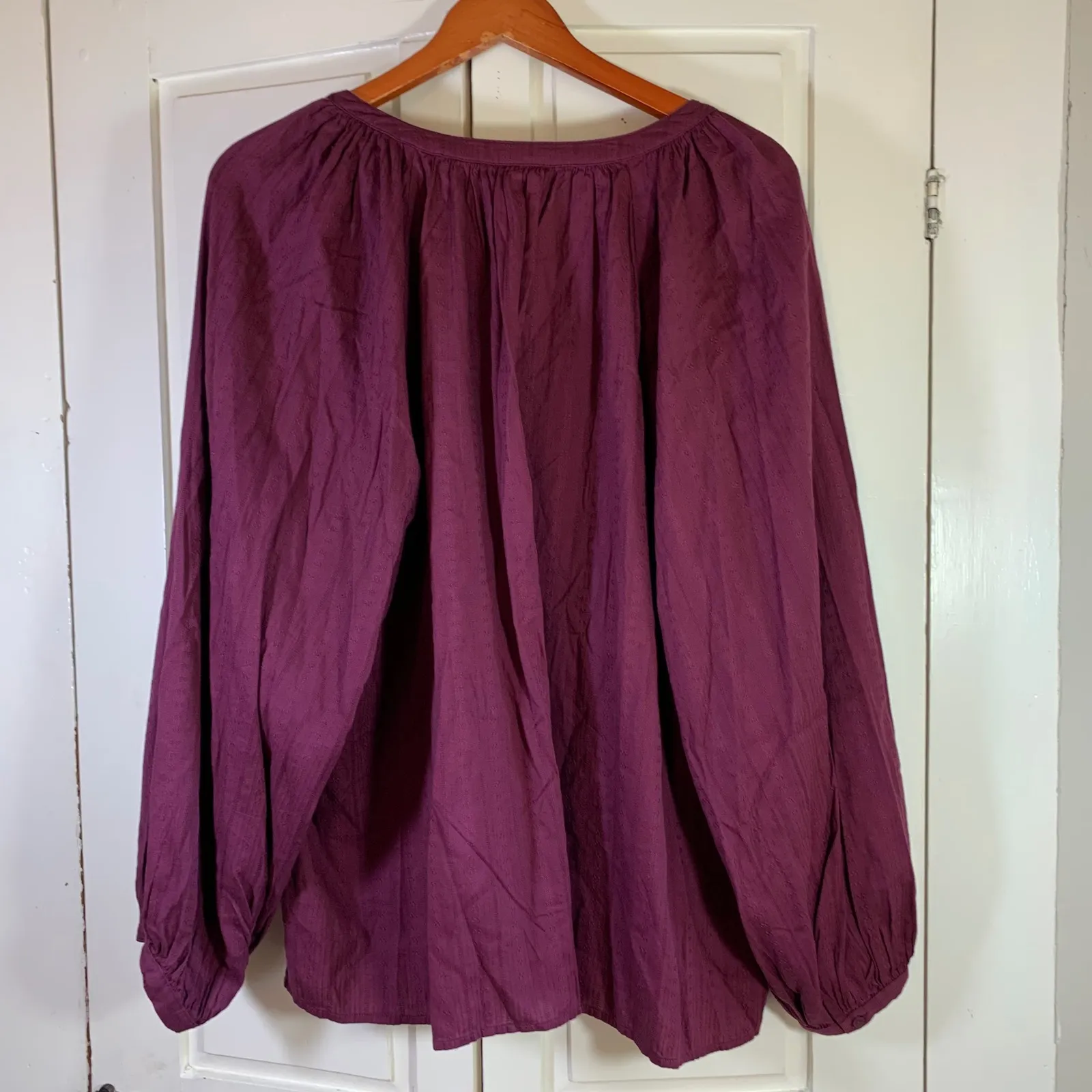 Boho Cottagecore‎ Tunic Top XXL NWT Old Navy Dark Mauve Flowy Romantic Textured - Image 2
